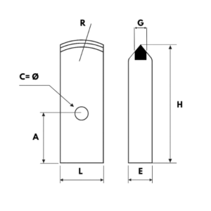 Couteau à trou central (carbure rayonné)