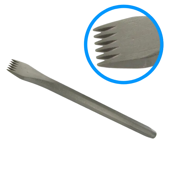 Gradine acier dents pointues - Grain d'orge (sculpture)