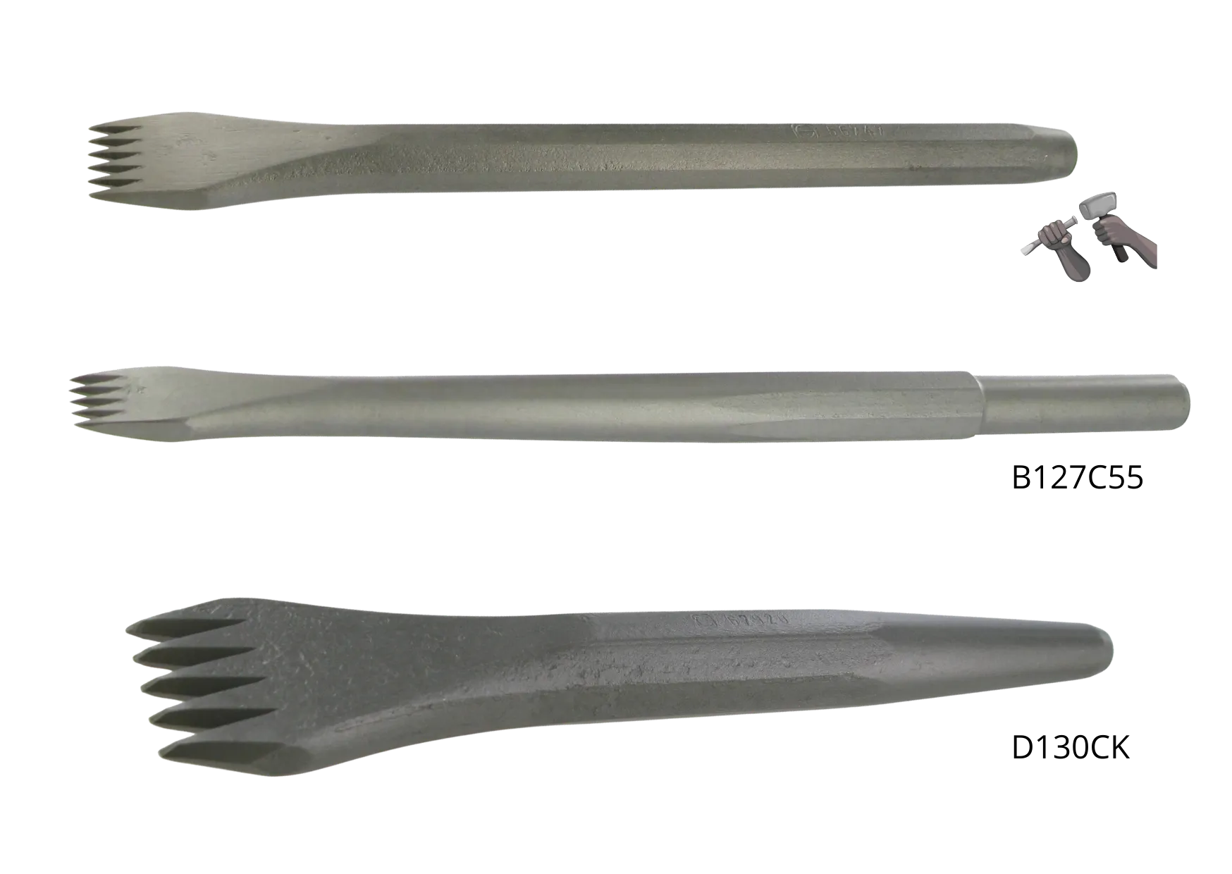 Gradine acier dents pointues - Grain d'orge (taille) – Image 2